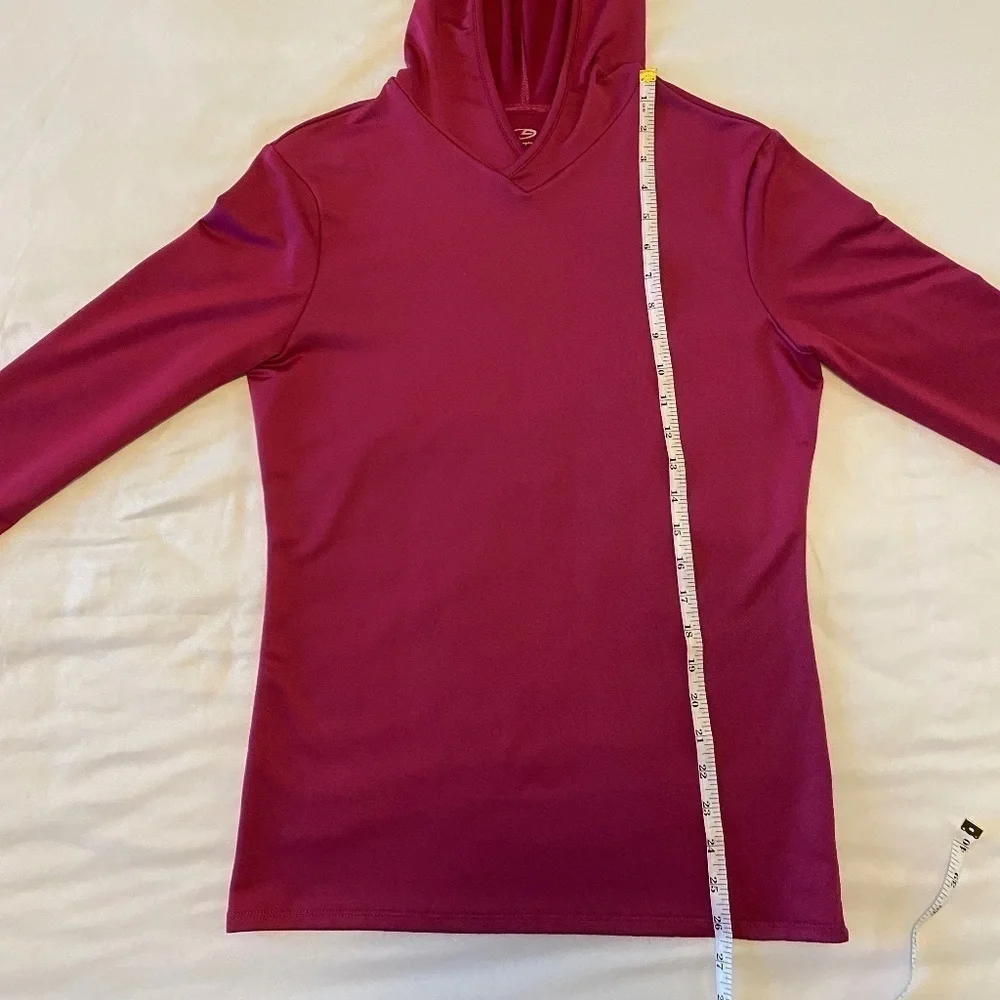 Champion-Hooded Long Sleeved Shirt- XL- Wine/Burgundy Color - Picture 7 of 10